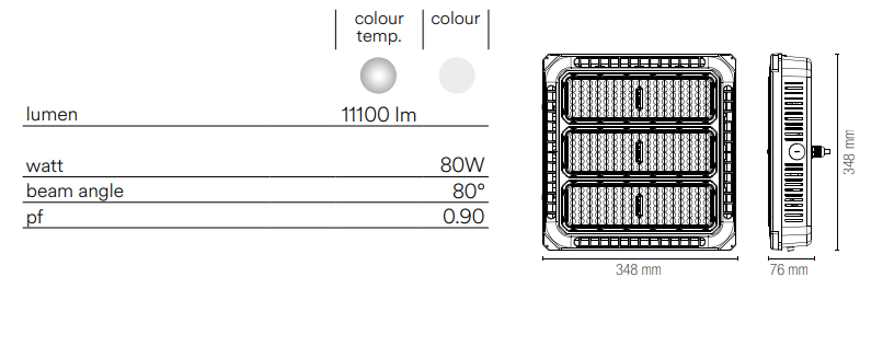 Faro led plafoniera per esterno IP65 in alluminio diffusore con lenti in materiale autoestinguente , antiurto e anti-UV 80W 11100LM 4000°k ENERGY Faro led plafoniera per esterno IP65 in alluminio diffusore con lenti in materiale autoestinguente , antiurto e anti-UV 80W 11100LM 4000°k ENERGY